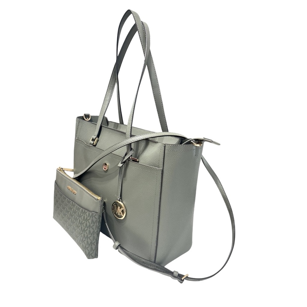 Michael Kors - Maisie Large Pebbled Leather 2-in-1 Tote Bag - Army Green - Picture 2 of 13